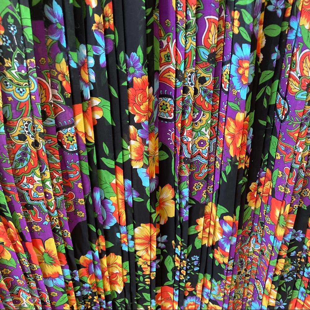 DIANE FREIS Vintage 80s colorful floral beaded dress - Picture 7 of 11